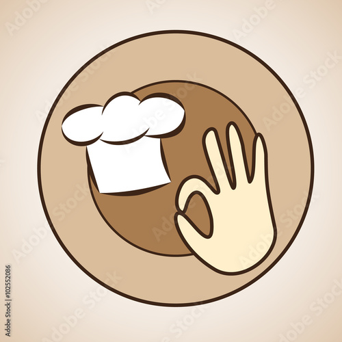 Vector logo of chef cap and okay sign
