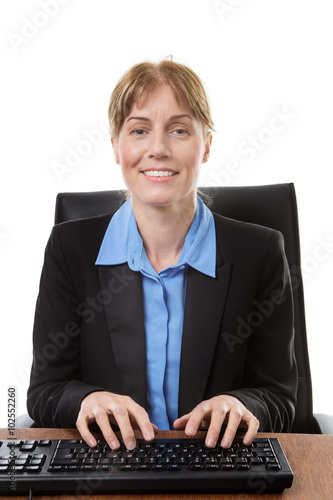 sitting office worker at desk