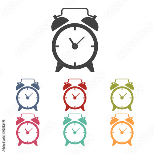 Alarm clock icons set