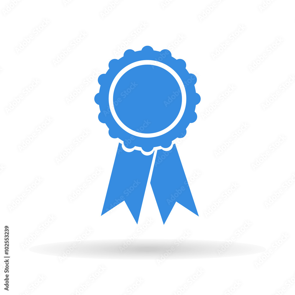 Icon Award, blue with shadow on a white background