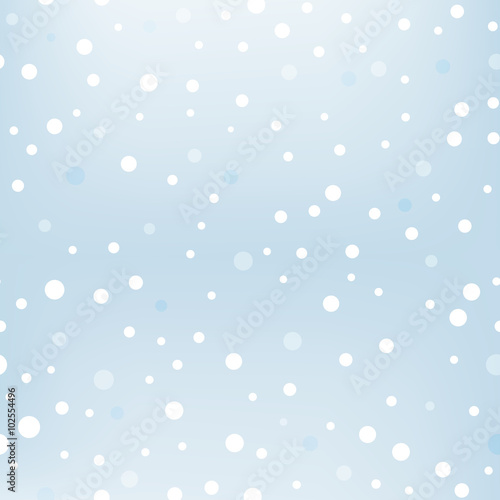 Winter background with snowfall. Blue blurred soft wallpaper with snow. Falling snow at day pattern. Vector illustration.