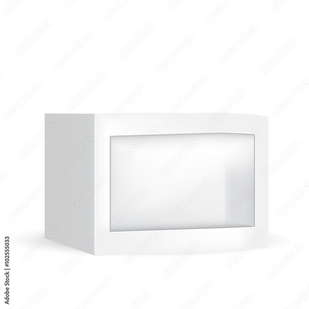 VECTOR PACKAGING:White gray packaging box with front window on isolated white background. Mock-up template ready for design. VECTOR PACKAGING:White gray packaging box with front window on isolated white background. Mock-up template ready for design.