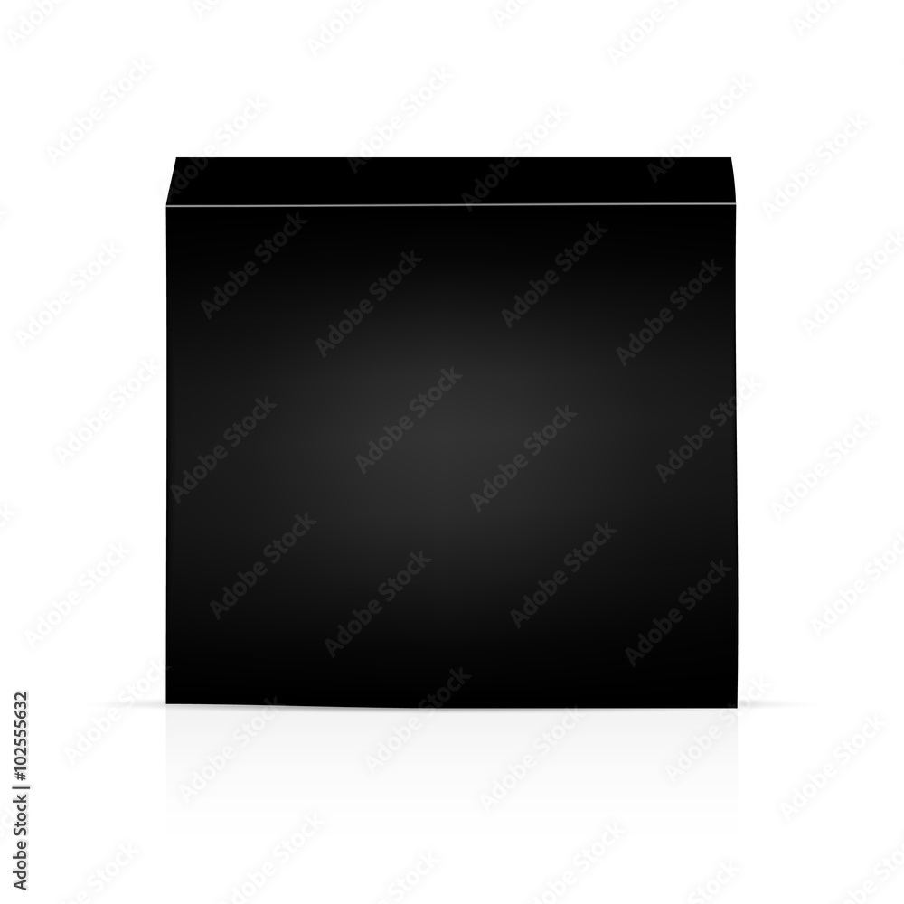 VECTOR PACKAGING: Black packaging box on isolated white background. Mock-up template ready for design. VECTOR PACKAGING: Black packaging box on isolated white background. Mock-up template ready for design.