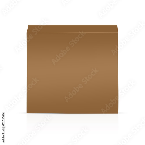 Wallpaper Mural VECTOR PACKAGING: Brown packaging box on isolated white background. Mock-up template ready for design. Torontodigital.ca