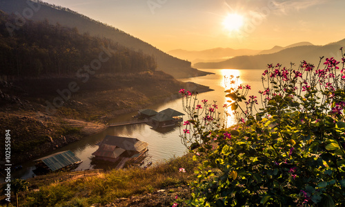 Mae Ngat Somboon Chon Dam Sunrise, Chiangmai,Thailand