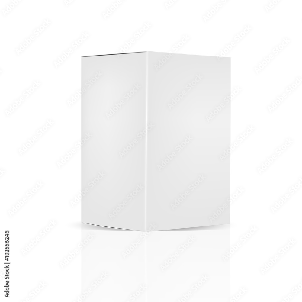VECTOR PACKAGING: White gray packaging box on isolated white background. Mock-up template ready for design VECTOR PACKAGING: White gray packaging box on isolated white background. Mock-up template ready for design