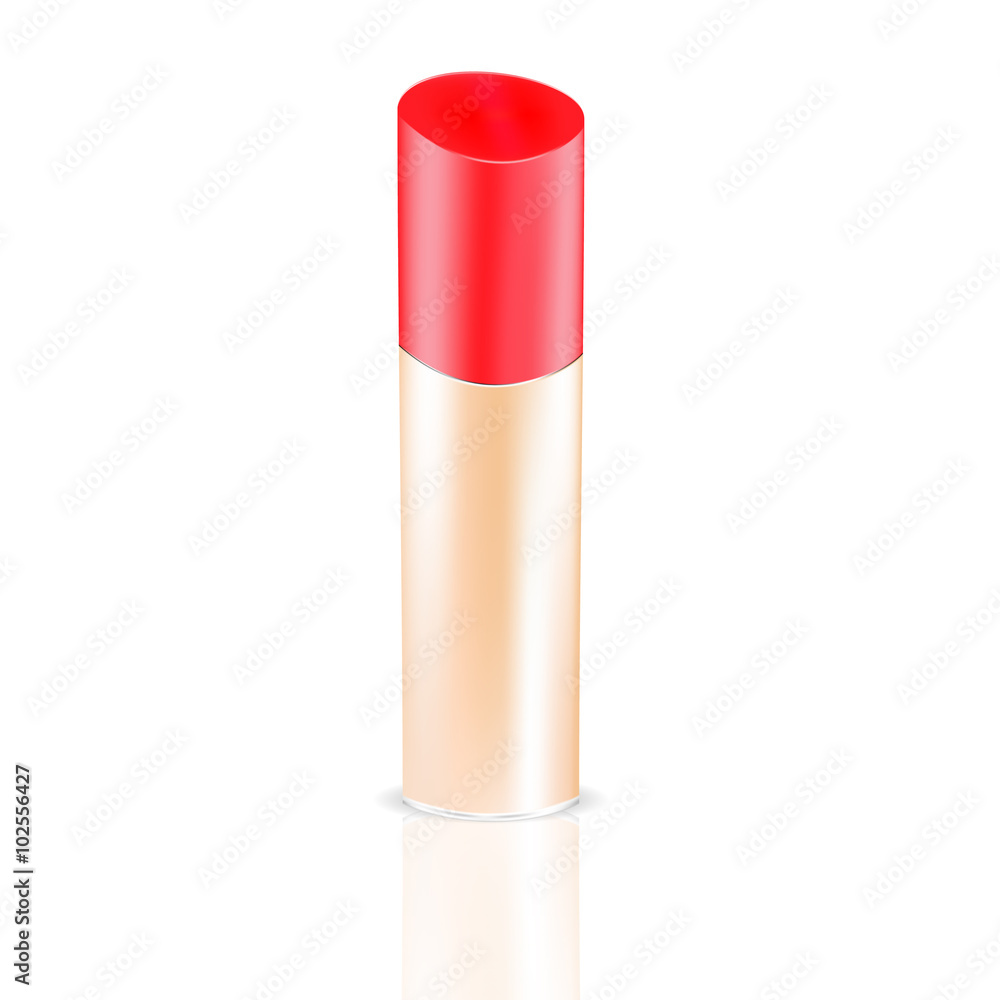 VECTOR PACKAGING: Beauty products beige bottle/container with red lid VECTOR PACKAGING: Beauty products beige bottle/container with red lid
