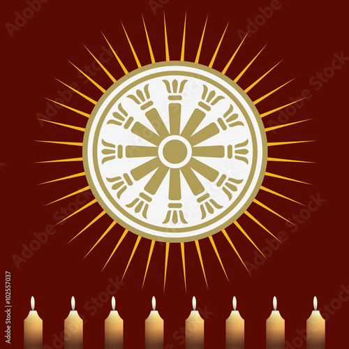 Buddhist concept banner vector illustration
