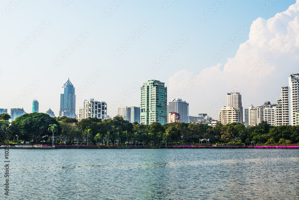 View at Benjakiti Park in Bangkok, Thailand View at Benjakiti Park in Bangkok, Thailand