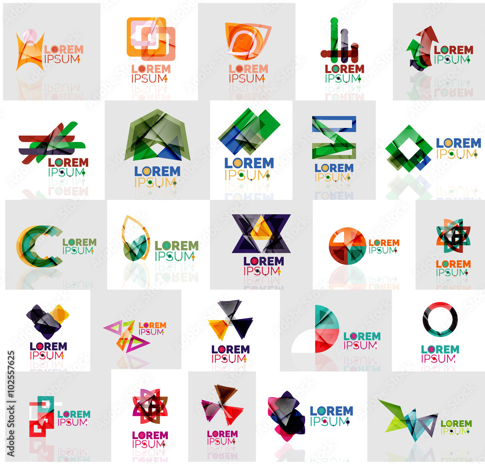 Fototapeta premium Collection of colorful abstract origami logos