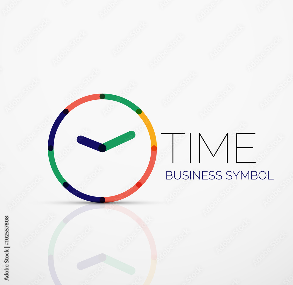 Vector abstract logo idea, time concept or clock business icon. Creative logotype design template Vector abstract logo idea, time concept or clock business icon. Creative logotype design template