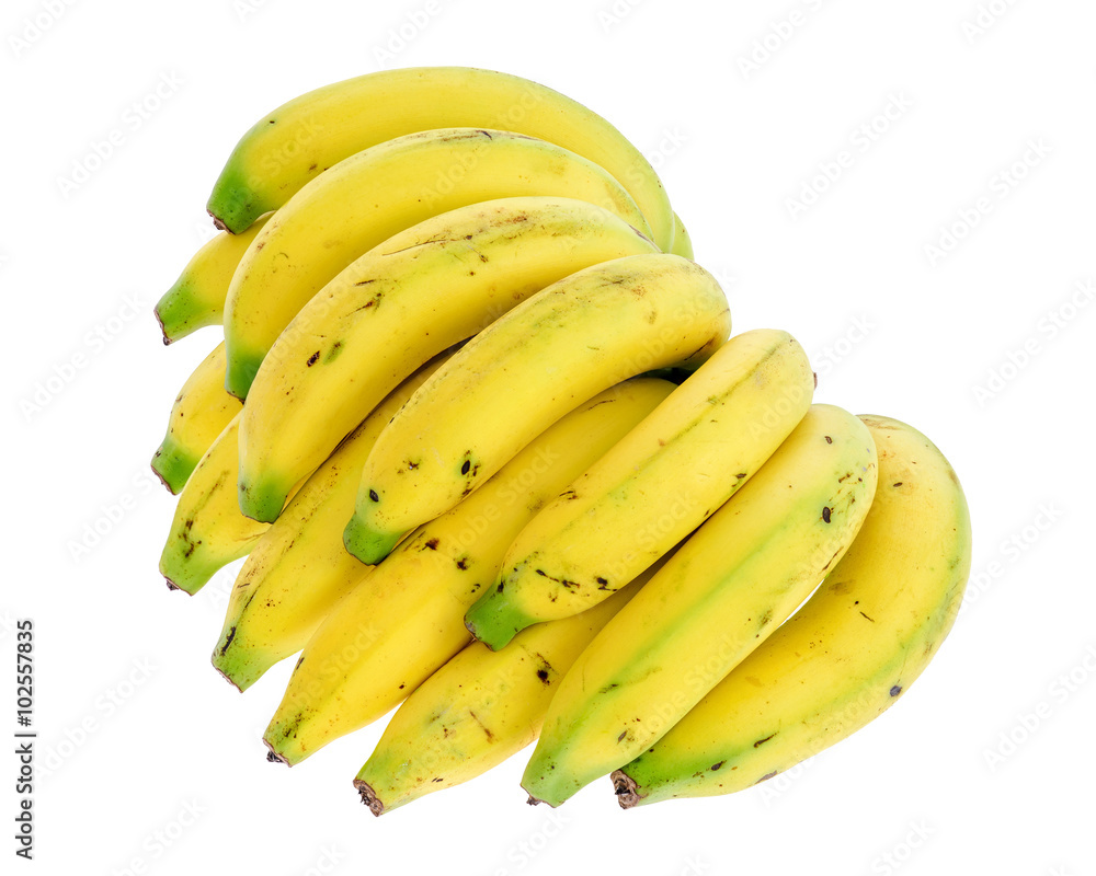 Bananas on white background.