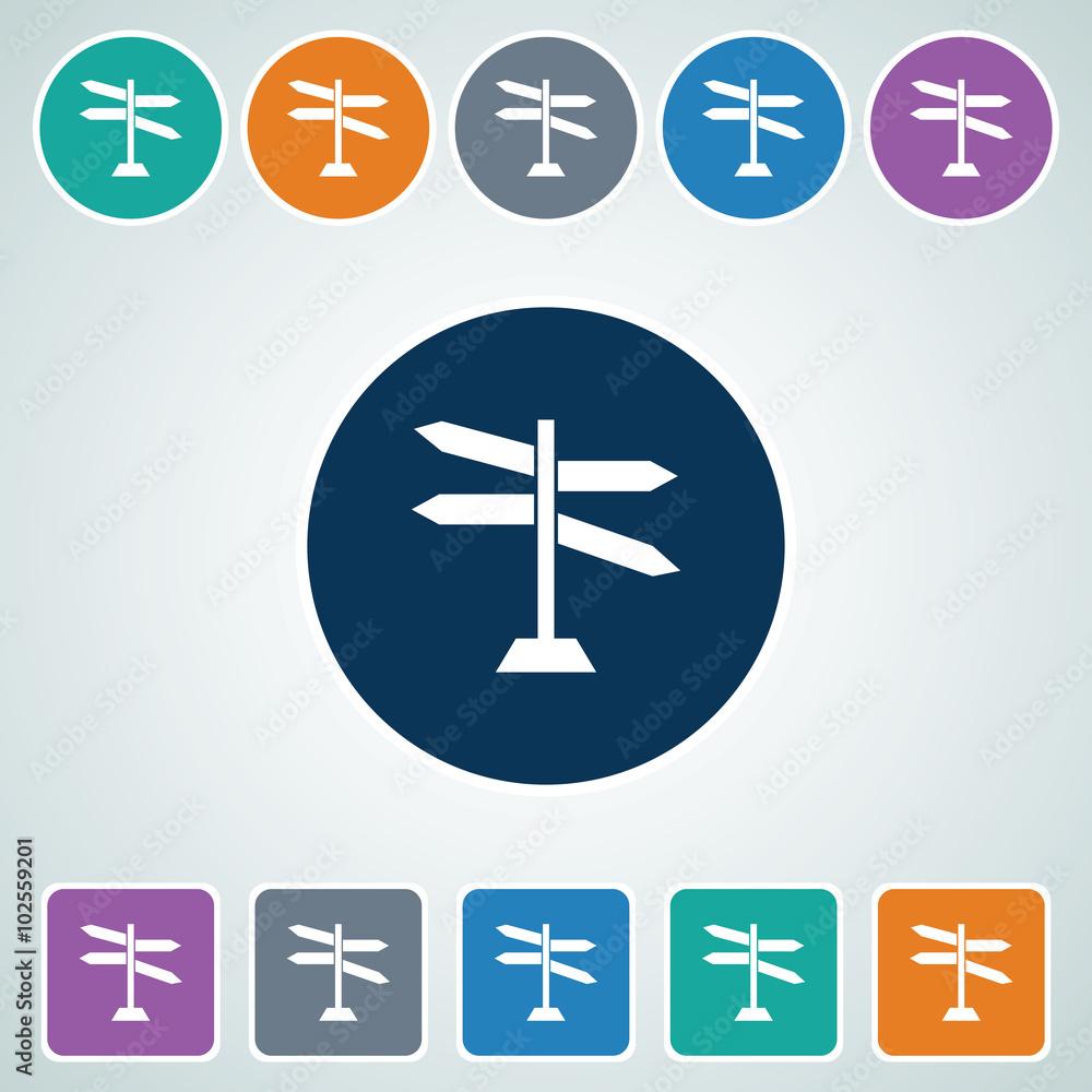 Icon of Blank Road Sign in Multi Color Circle & Square Shape. Eps-10. Icon of Blank Road Sign in Multi Color Circle & Square Shape. Eps-10.