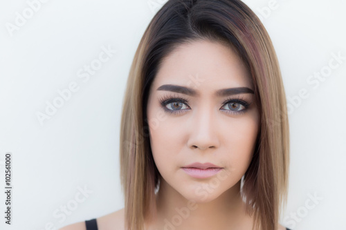Beautiful young woman's face