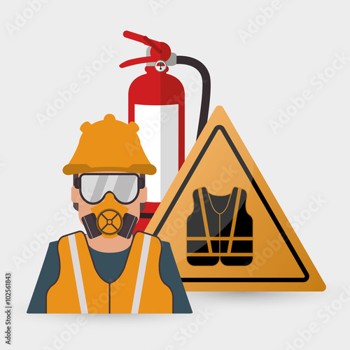 Safety at work icon design 