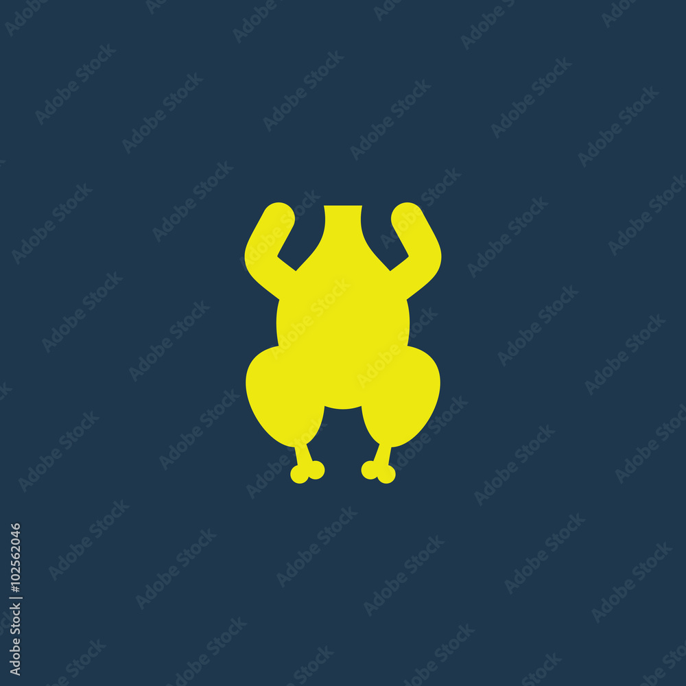 Yellow icon of Chicken on dark blue background. Eps.10 Yellow icon of Chicken on dark blue background. Eps.10