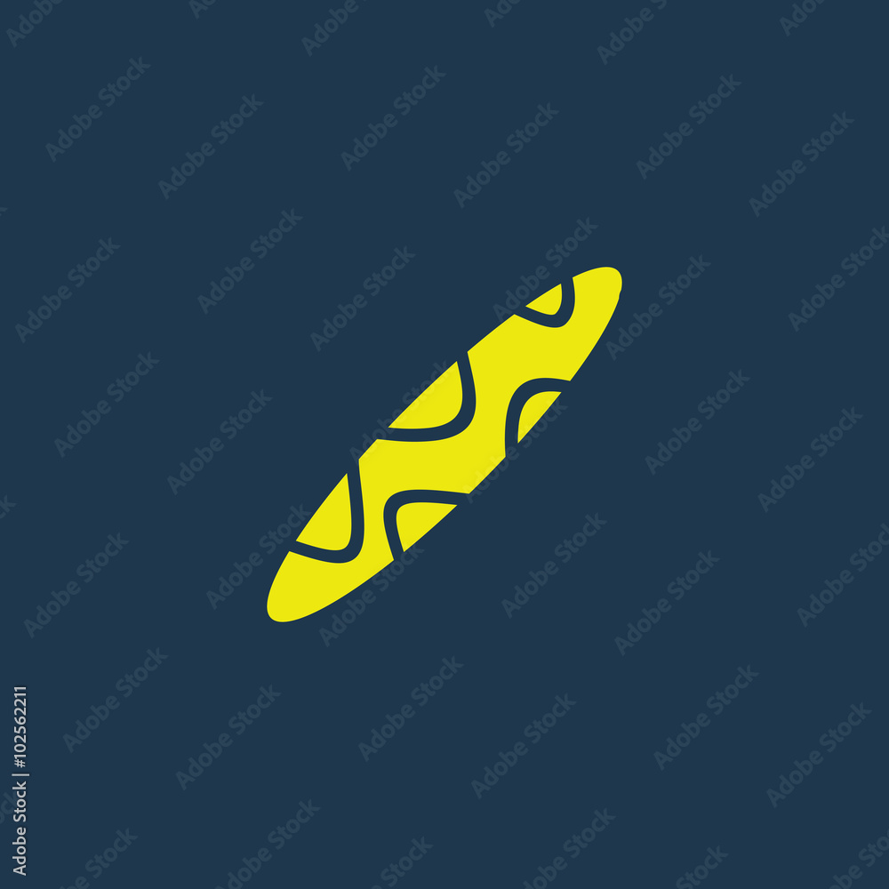 Yellow icon of Hot Dog on dark blue background. Eps.10