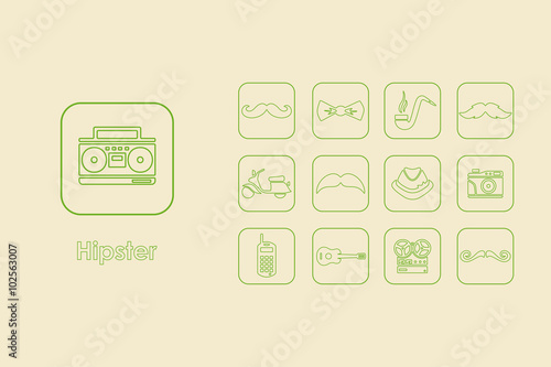 Set of hipster simple icons