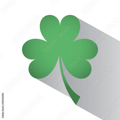 Flat green & white clover icon