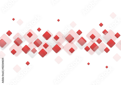 Red geometric squares on white background