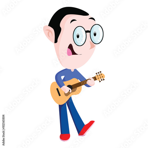 Musician play music instrument illustration vector
