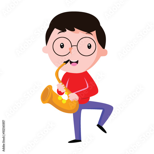 Musician play music instrument illustration vector