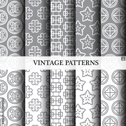 vintage patterns, Swatches, vector, Endless texture can be used