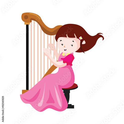 Musician play music instrument illustration vector