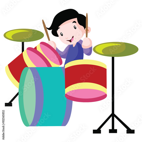 Musician play music instrument illustration vector
