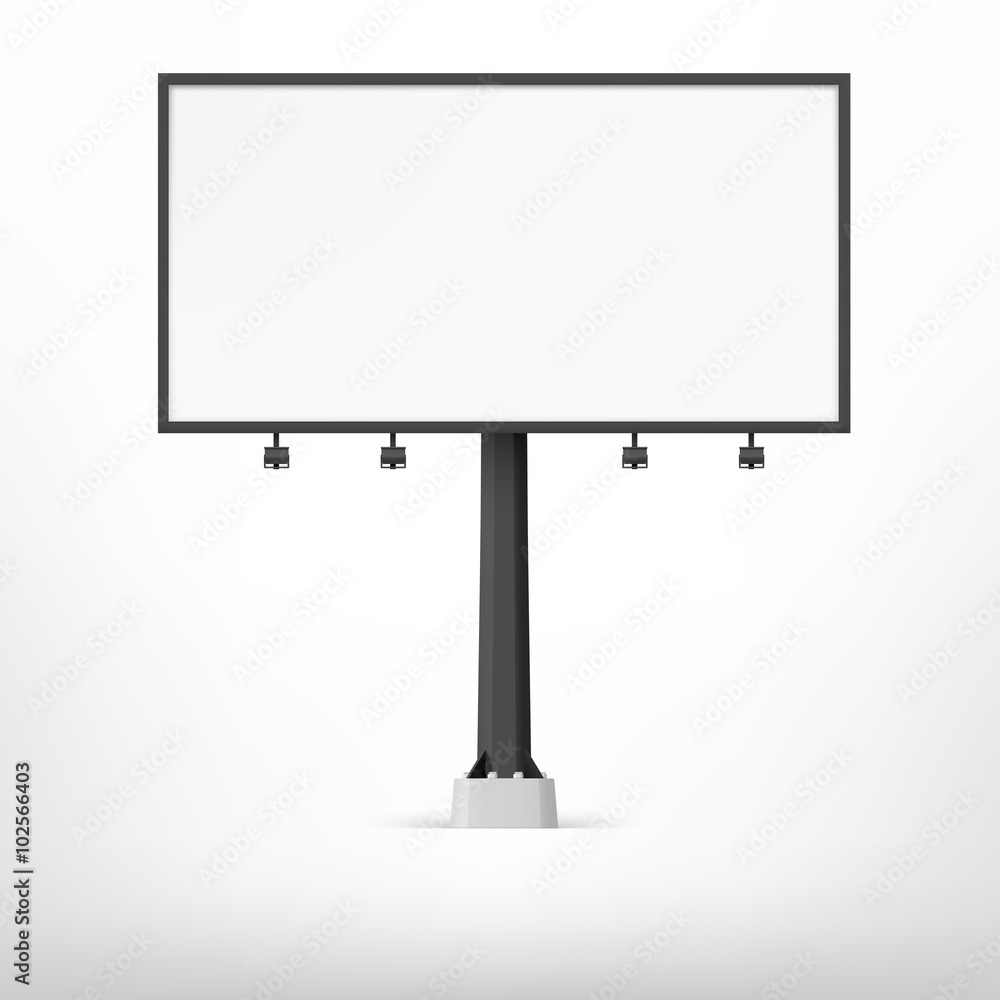 Obraz premium Blank black billboard, illustration. 
