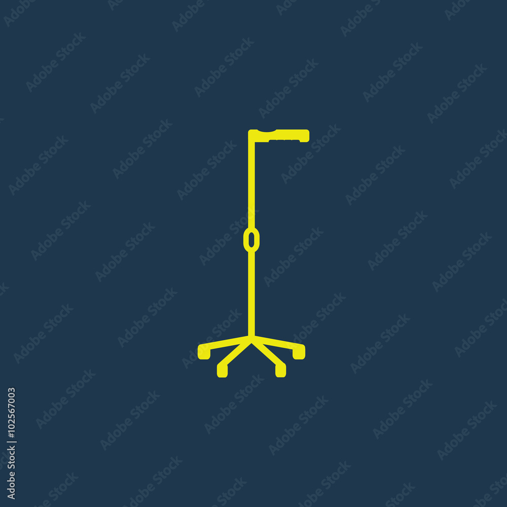 Yellow icon of Crutches on dark blue background. Eps.10 Yellow icon of Crutches on dark blue background. Eps.10