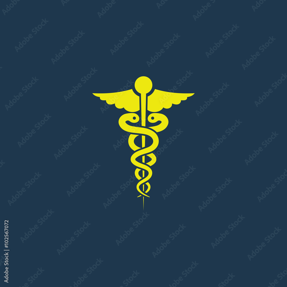 Yellow icon of Medical Symbol on dark blue background. Eps.10 Yellow icon of Medical Symbol on dark blue background. Eps.10