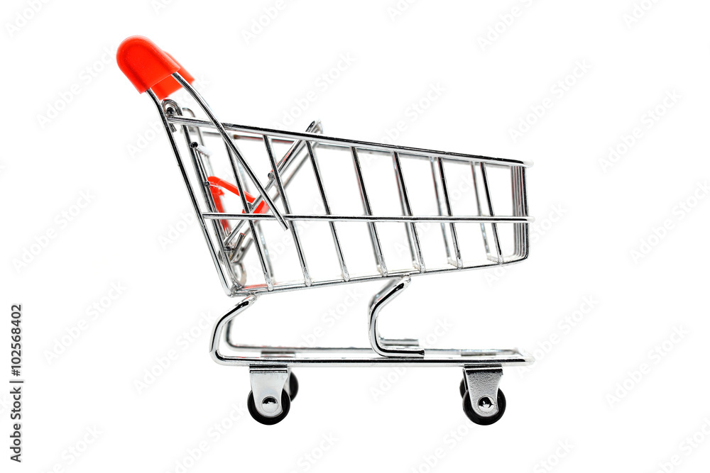 supermarket shopping cart, isolated on white supermarket shopping cart, isolated on white