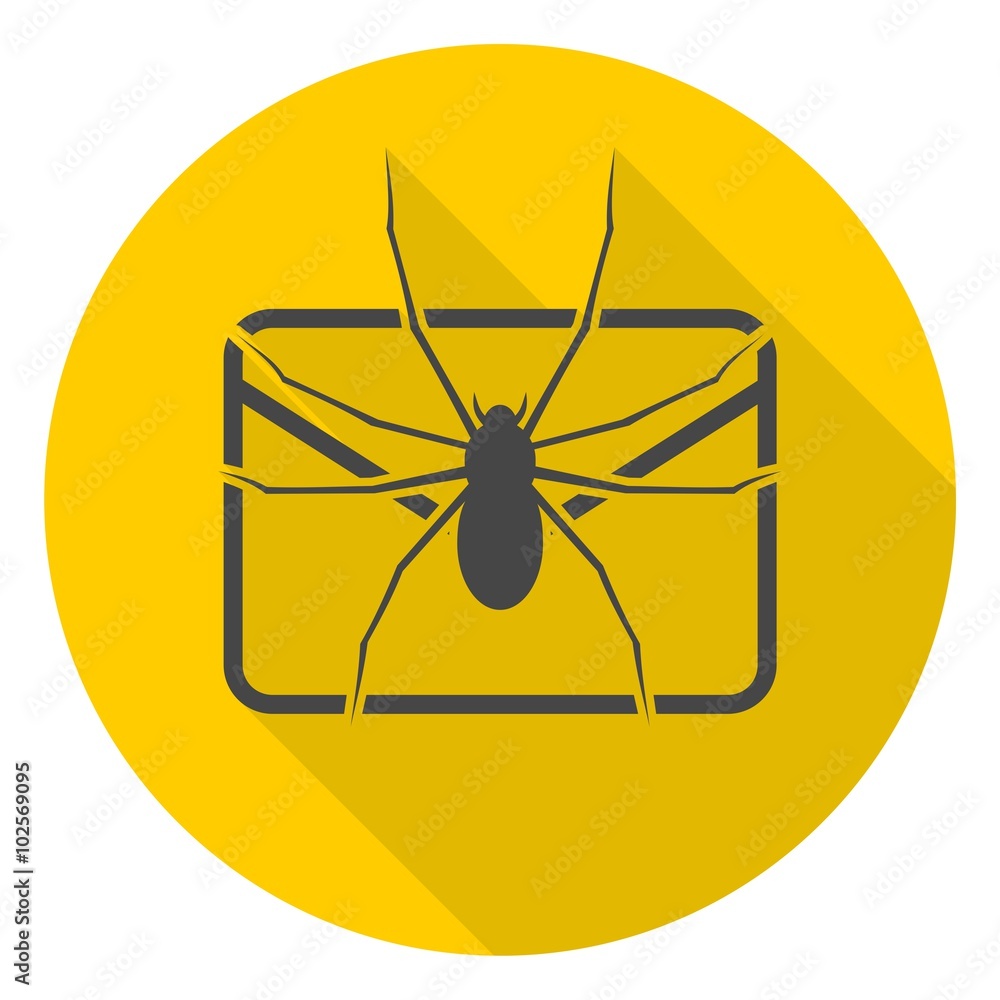 E mail virus attack icon with long shadow E mail virus attack icon with long shadow
