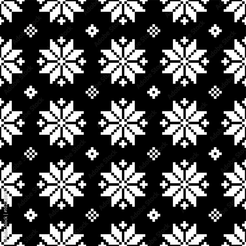 Seamless vector background with Norwegian snowflakes. Print. Repeating background. Cloth design, wallpaper. Seamless vector background with Norwegian snowflakes. Print. Repeating background. Cloth design, wallpaper.