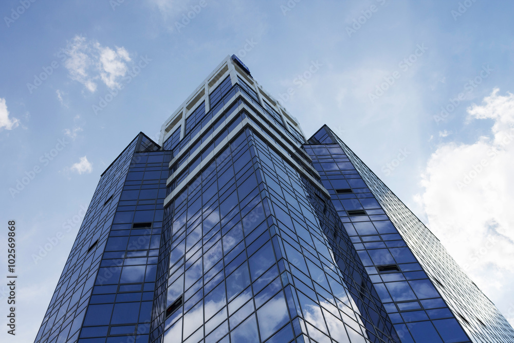 Modern office building against the sky Modern office building against the sky
