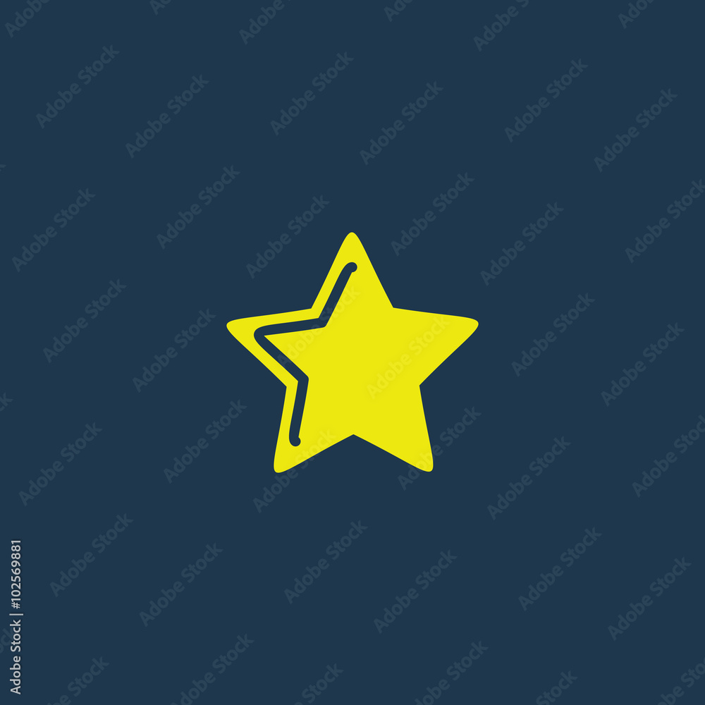Yellow icon of Star on dark blue background. Eps.10 Yellow icon of Star on dark blue background. Eps.10