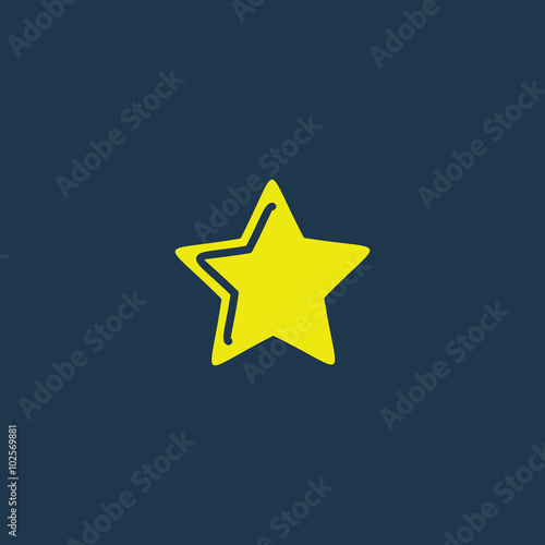 Yellow icon of Star on dark blue background. Eps.10
