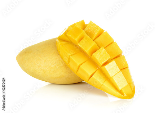 Ripe mango isolated on the white background