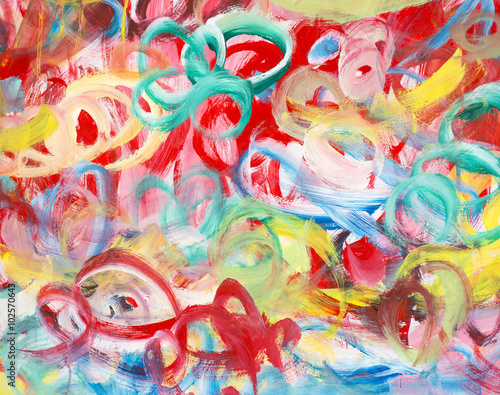 Gemälde "Lebenslust" (Ausschnitt) von Carola Vahldiek (Gouache-Farben auf Papier)