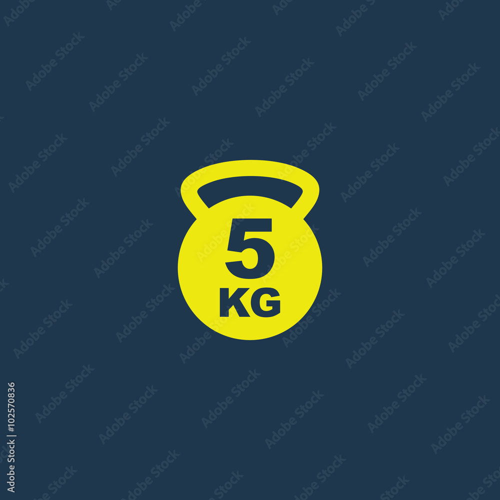 Yellow icon of Weight on dark blue background. Eps.10 Yellow icon of Weight on dark blue background. Eps.10