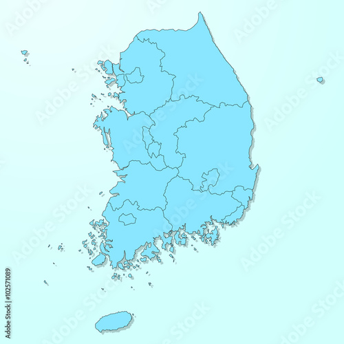 South Korea map on blue degraded background vector