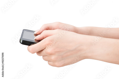 mobile phone in female hand