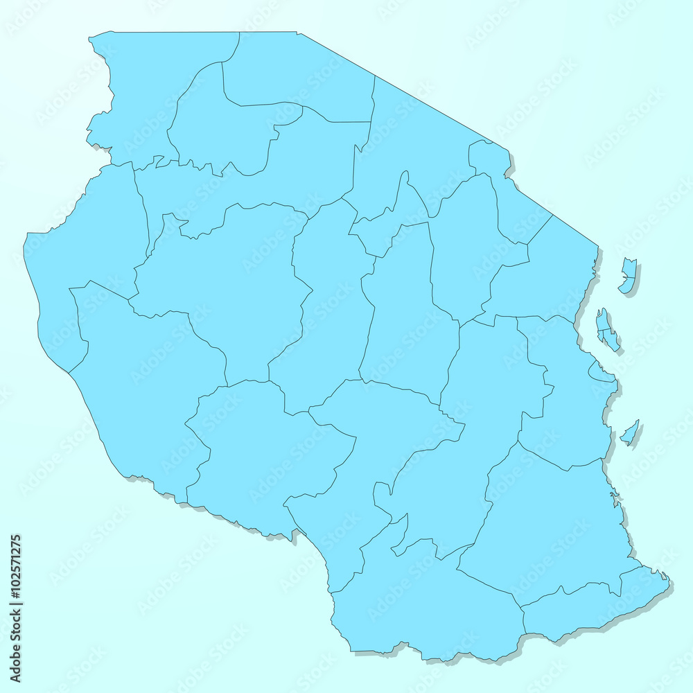Tanzania map on blue degraded background vector