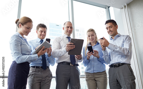 business people with tablet pc and smartphones