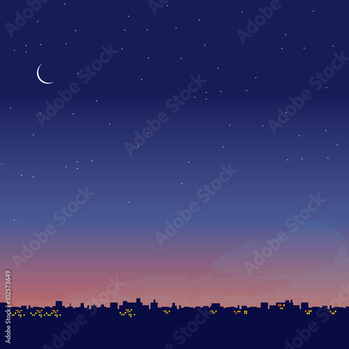 夜景　イラスト