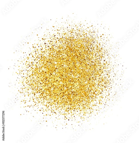 Abstract gold background. Gold background for card. Gold glitter. Gold sparkles on white background.