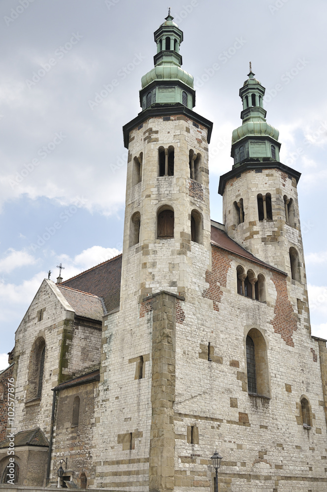 Church of St. Andrew built in Romanesque style located in the Old Town district of Krakow, Poland