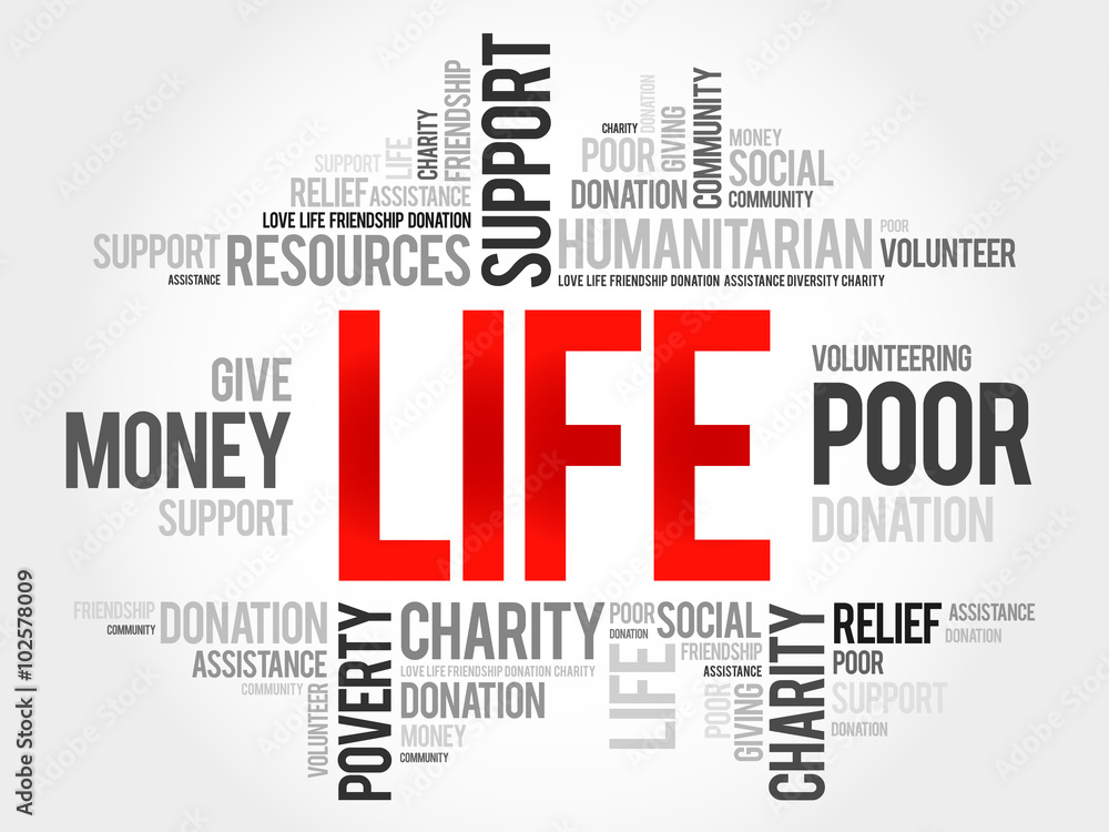 Fototapeta premium Life word cloud concept