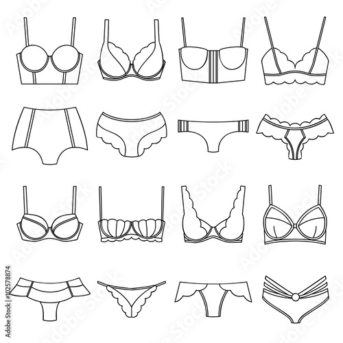 Set of lingerie elements